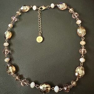 Liz Claiborne 16" Crystal And Amber Necklace